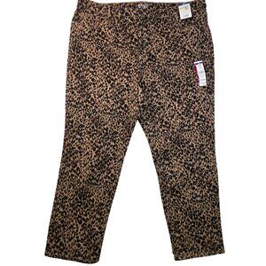 Terra & Sky Womens Plus Size 22W Core Straight Leg Leopard Print Jeans